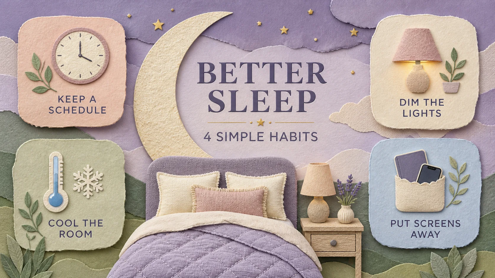 Shareable wellness infographic that condenses four habits into a visual guide