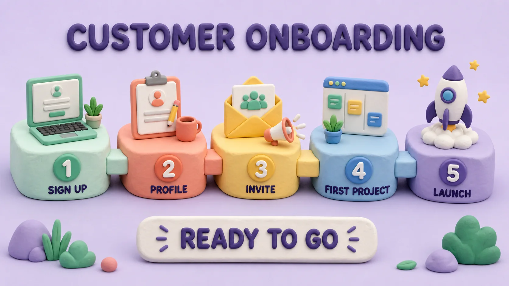 Structured onboarding process used as a clear AI infographic generation brief