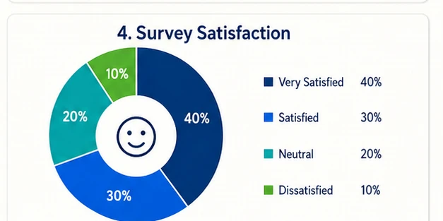 Donut chart showing survey satisfaction responses