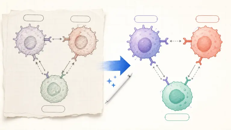 Sketch to figure scientific illustration example