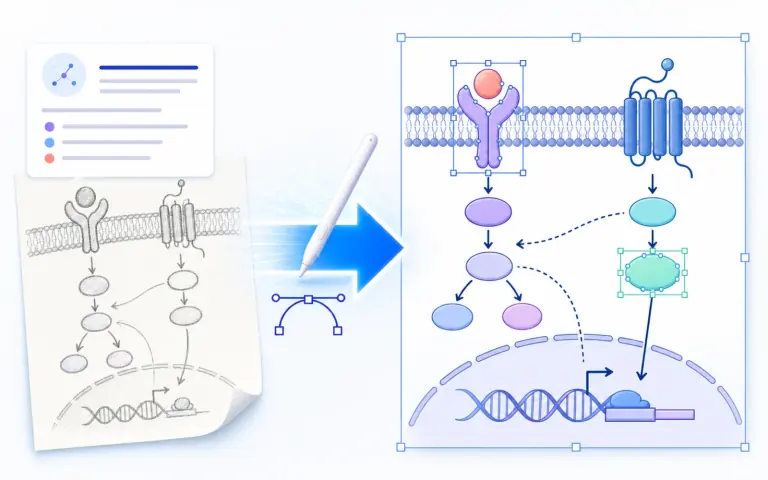 Editable SVG scientific illustration of a biological signaling pathway